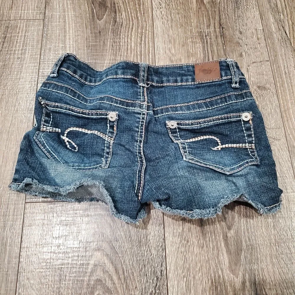 Girls Justice Jean Shorts Size 10 Dark Blue Denim Shorts